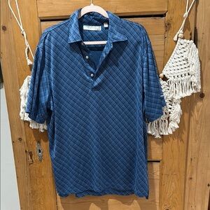 Carnoustie Classic Blue  Golf Polo Shirt with Champions Logo large